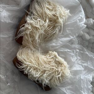 Jeffrey Campbell Ivory Fuzzy Ankle Booties